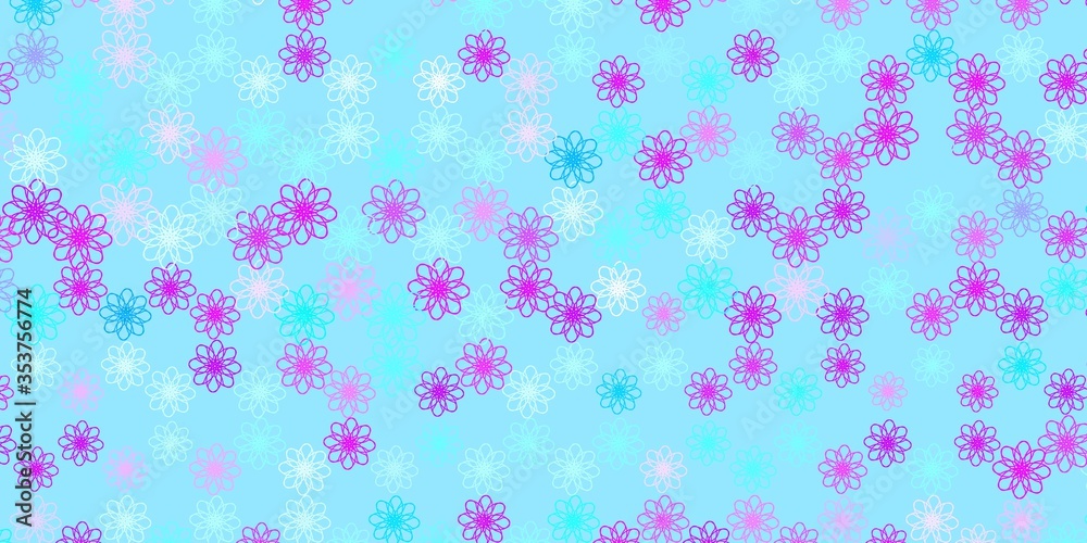 Light Pink, Blue vector pattern with lines.