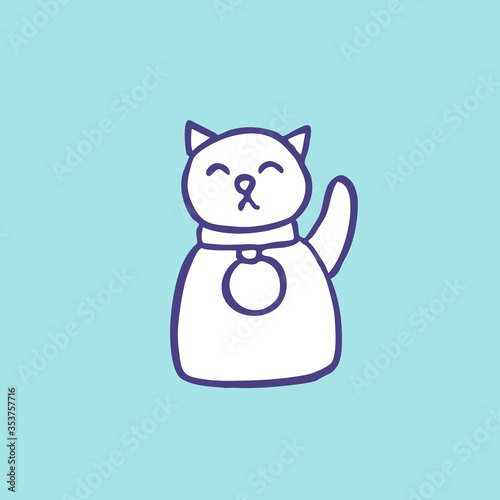 maneki neko doodle icon