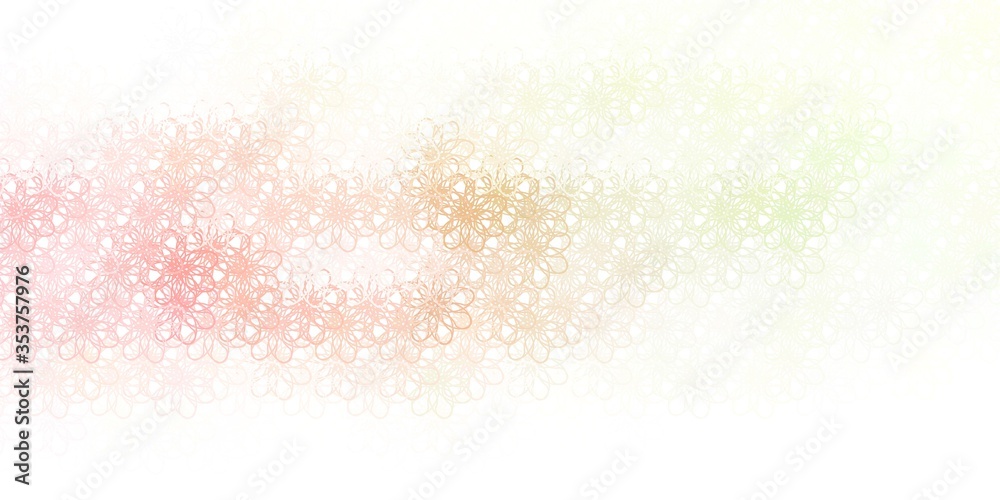 Light Pink, Green vector backdrop with bent lines.