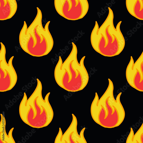 fire seamless doodle pattern