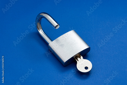 Locked Padlock on the blue background.