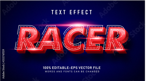 Photo Red Racer 3d text style effect