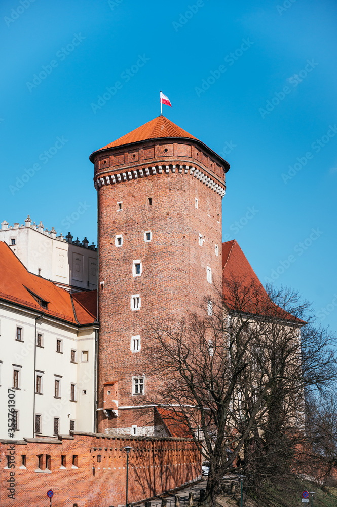 Wawel Castle Tower during the day in Krakow, Poland Wawel Castle Tower during the day in Krakow, Poland