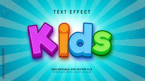 Kids 3d text style effect
