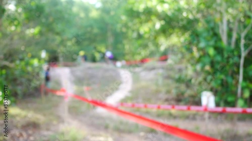 Wallpaper Mural blur defocus of cyclist ride mountain bike in forest for healthy and leisure at day time Torontodigital.ca