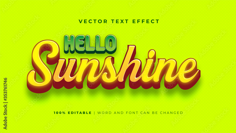 Hello Sunshine Text Effect