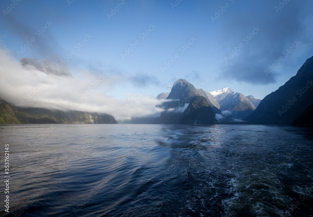 clouds and mountain in Milford Sound clouds and mountain in Milford Sound