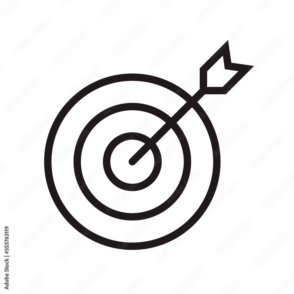 Target icon in trendy outline style design. Vector graphic illustration. Target symbol for website design, logo, app, and ui. Editable vector stroke. EPS 10. Target icon in trendy outline style design. Vector graphic illustration. Target symbol for website design, logo, app, and ui. Editable vector stroke. EPS 10.