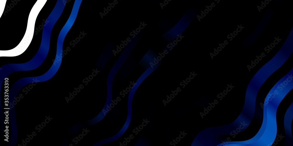 Dark BLUE vector template with curves. Bright sample with colorful bent lines, shapes. Pattern for ads, commercials. Dark BLUE vector template with curves. Bright sample with colorful bent lines, shapes. Pattern for ads, commercials.