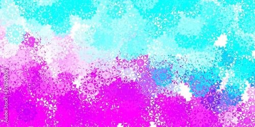 Light Pink, Blue vector layout with beautiful snowflakes.