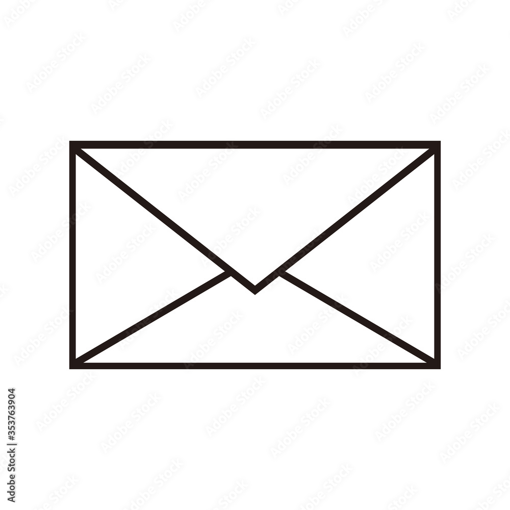 envelope icon in trendy flat design