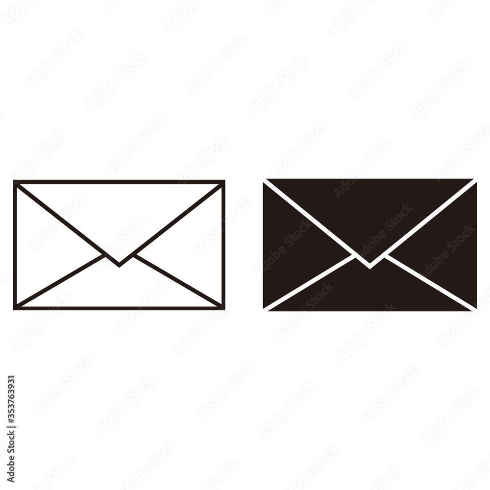envelope set, icon in trendy flat design envelope set, icon in trendy flat design