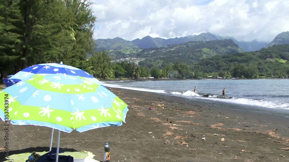 Coastal view of the shoreline of Tahiti south Pacific Coastal view of the shoreline of Tahiti south Pacific