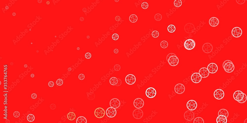 Light Red vector background with occult symbols.