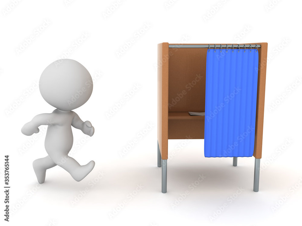 3D Character going to vote 3D Character going to vote