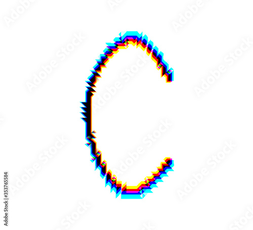 Letter C  Colorful Jagged Version