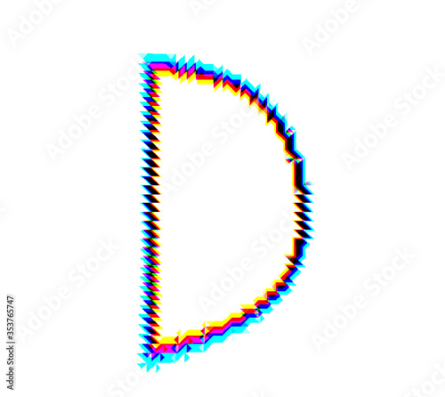 Letter D  Colorful Jagged Version