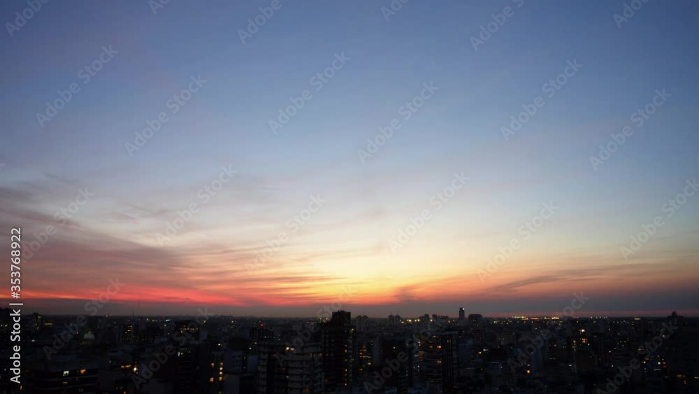 time lapse of sunset against drifting clouds in Buenos Aires time lapse of sunset against drifting clouds in Buenos Aires