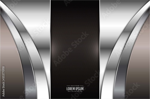  Metallic background luxury with brown and silver vector illustration.	