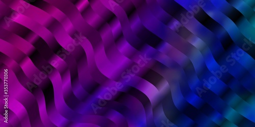 Light Pink, Blue vector texture with curves. Colorful illustration in circular style with lines. Best design for your posters, banners.