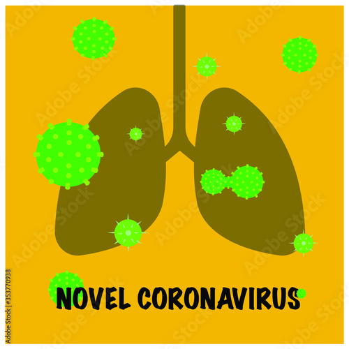 Corona Virus Vector Icon that indicates the virus attack lung