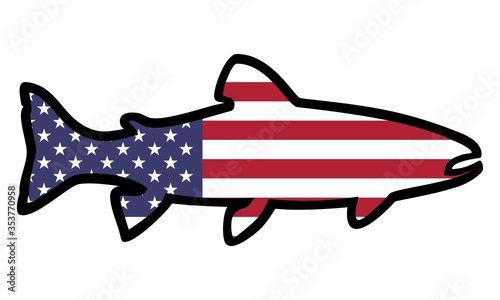 american trout flag vector isolated on white backgrond