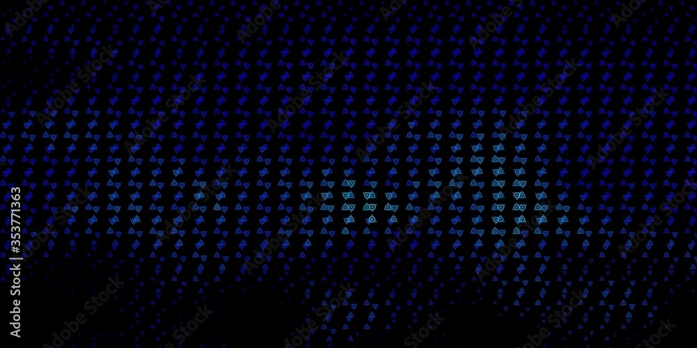 Dark BLUE vector backdrop with mystery symbols. Dark BLUE vector backdrop with mystery symbols.