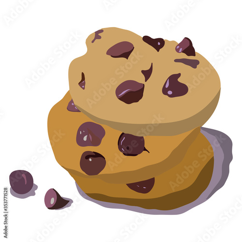 Chocolate chip cookies. Vector illustration