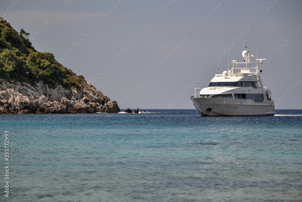 A luxury yacht on Corfu Island