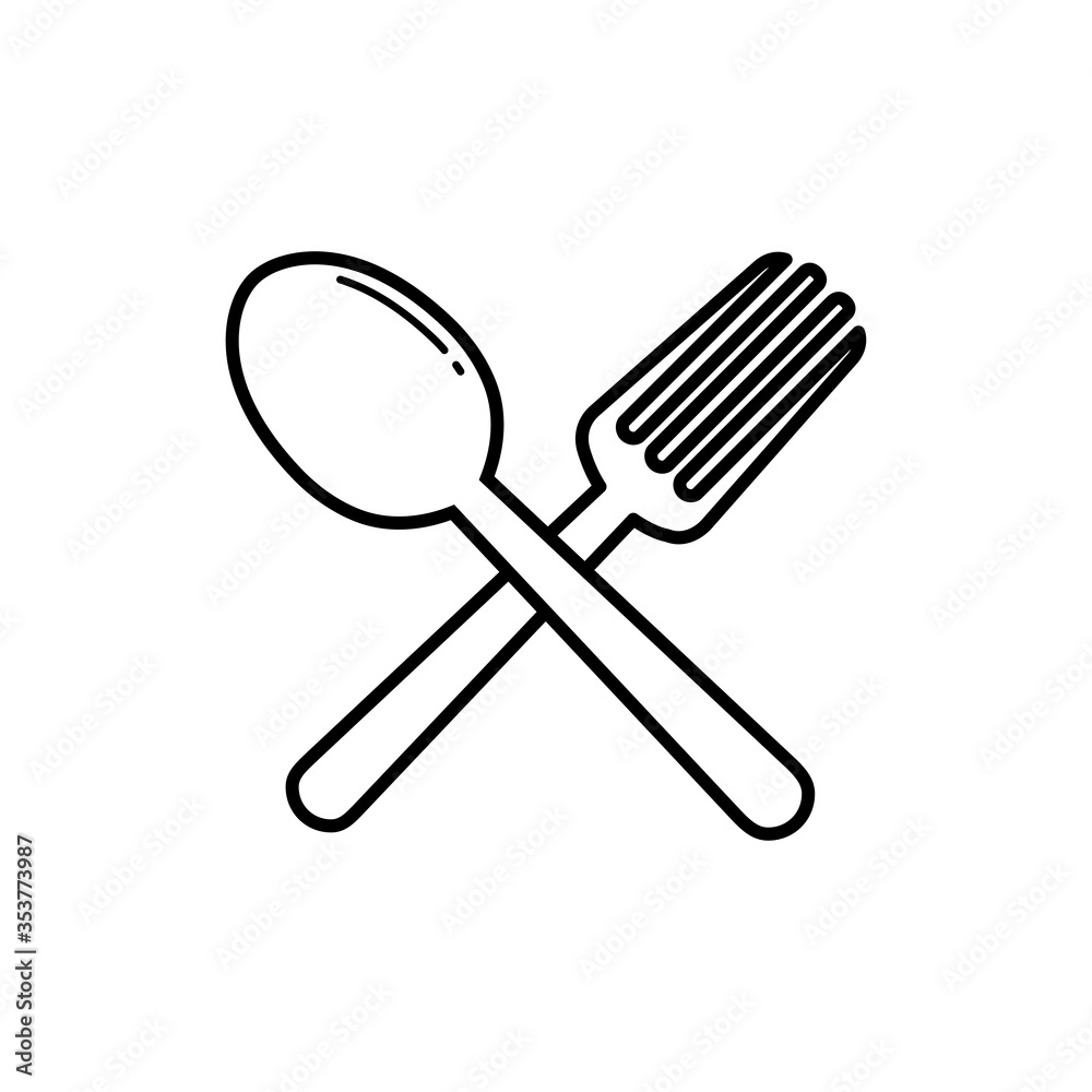 spoon and fork icon vector design template spoon and fork icon vector design template