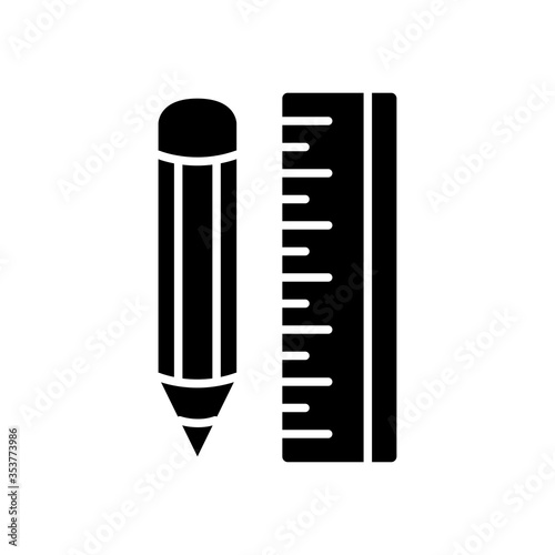 pencil and ruler icon vector design template