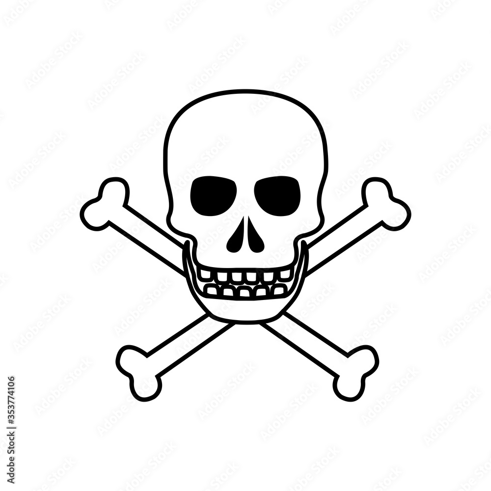 danger sign - skull icon vector design template danger sign - skull icon vector design template