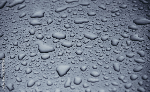 Background of the waterdrops on a silver surface
