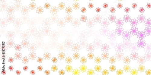 Light Pink, Yellow vector backdrop with bent lines.