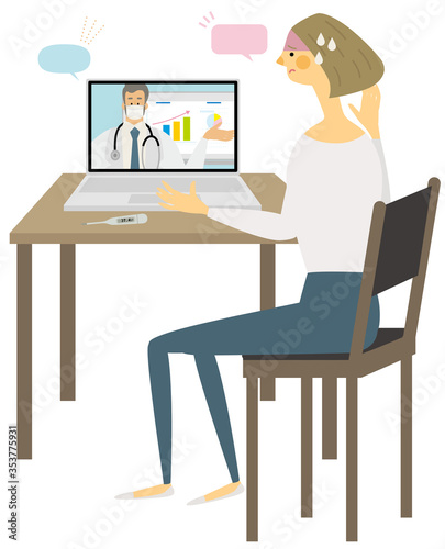 hospital,オンライン診察,ニュース ,オンラインセミナー,イラスト