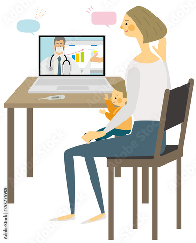 hospital,オンライン診察,ニュース ,オンラインセミナー,イラスト