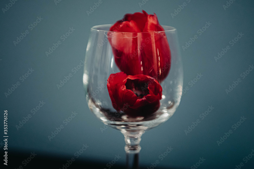 Roses in a Wine Glass