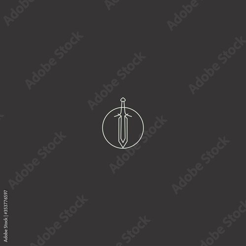 Sword logo icon template design in Vector illustration
