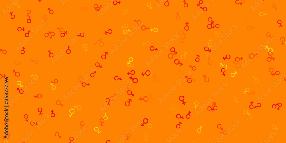 Light Orange vector background with woman symbols. Light Orange vector background with woman symbols.
