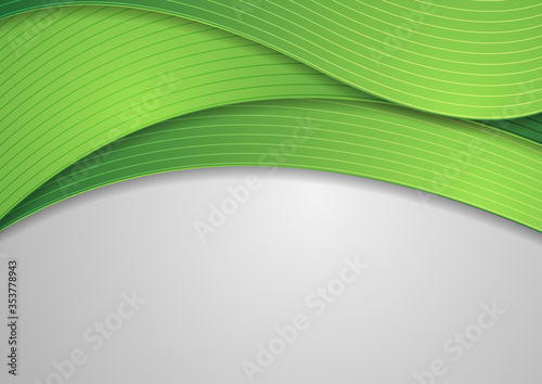 Fototapeta Naklejka Na Ścianę i Meble -  Bright green waves abstract corporate vector background