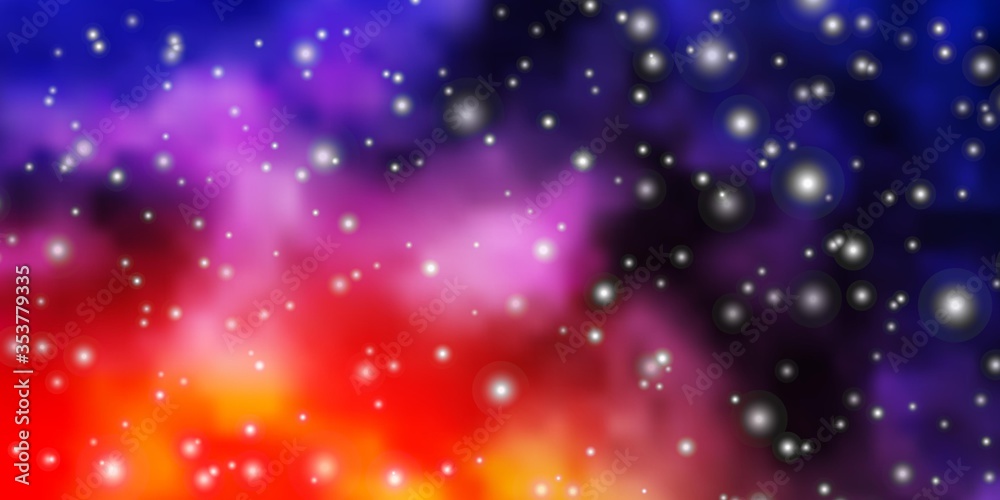 Fototapeta premium Light Pink, Yellow vector background with colorful stars. Shining colorful illustration with small and big stars. Pattern for wrapping gifts.