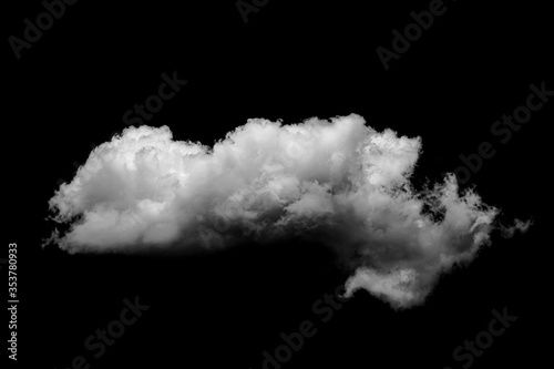 White cloud isolated on black background realistic cloud.