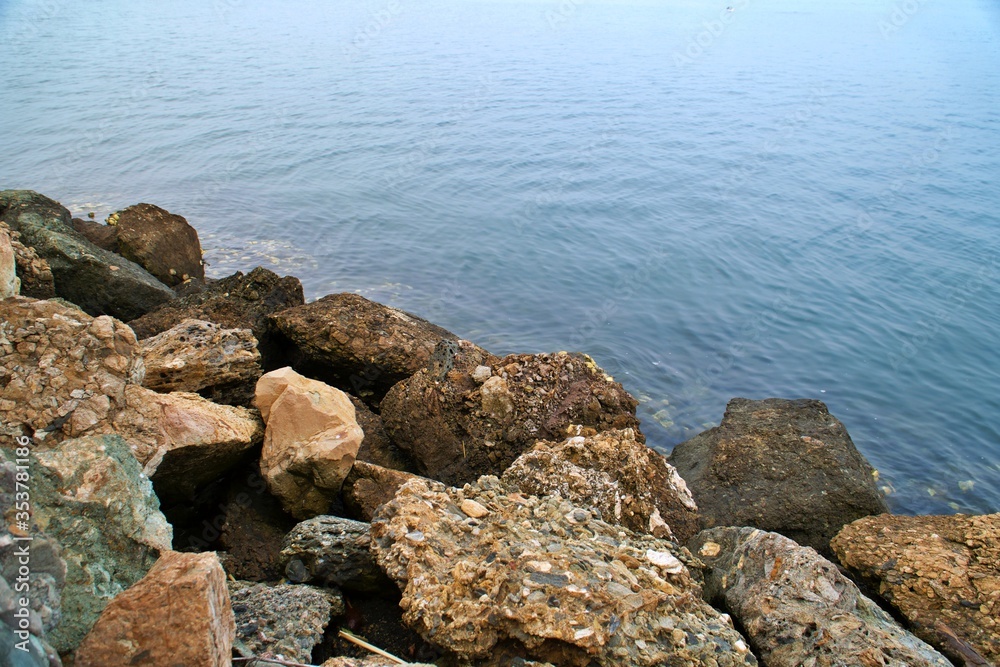 Ocean and stone texture background Ocean and stone texture background