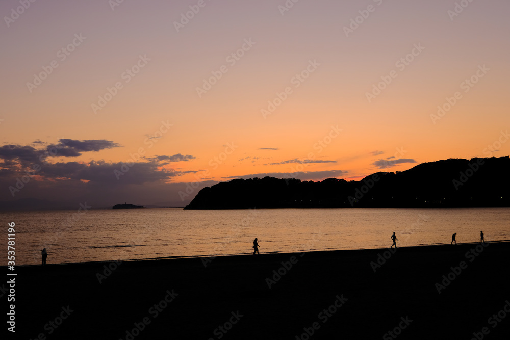 逗子海岸の夕日