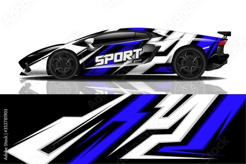 Sports car wrapping decal design