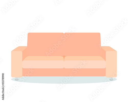 Sofa and couch flat illustration vector. Comfortable lounge for interior design isolated on white background. Modern model of settee icon.