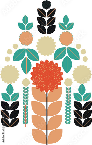 Scandinavian folk art, Nordic folk art perfect as a placement print