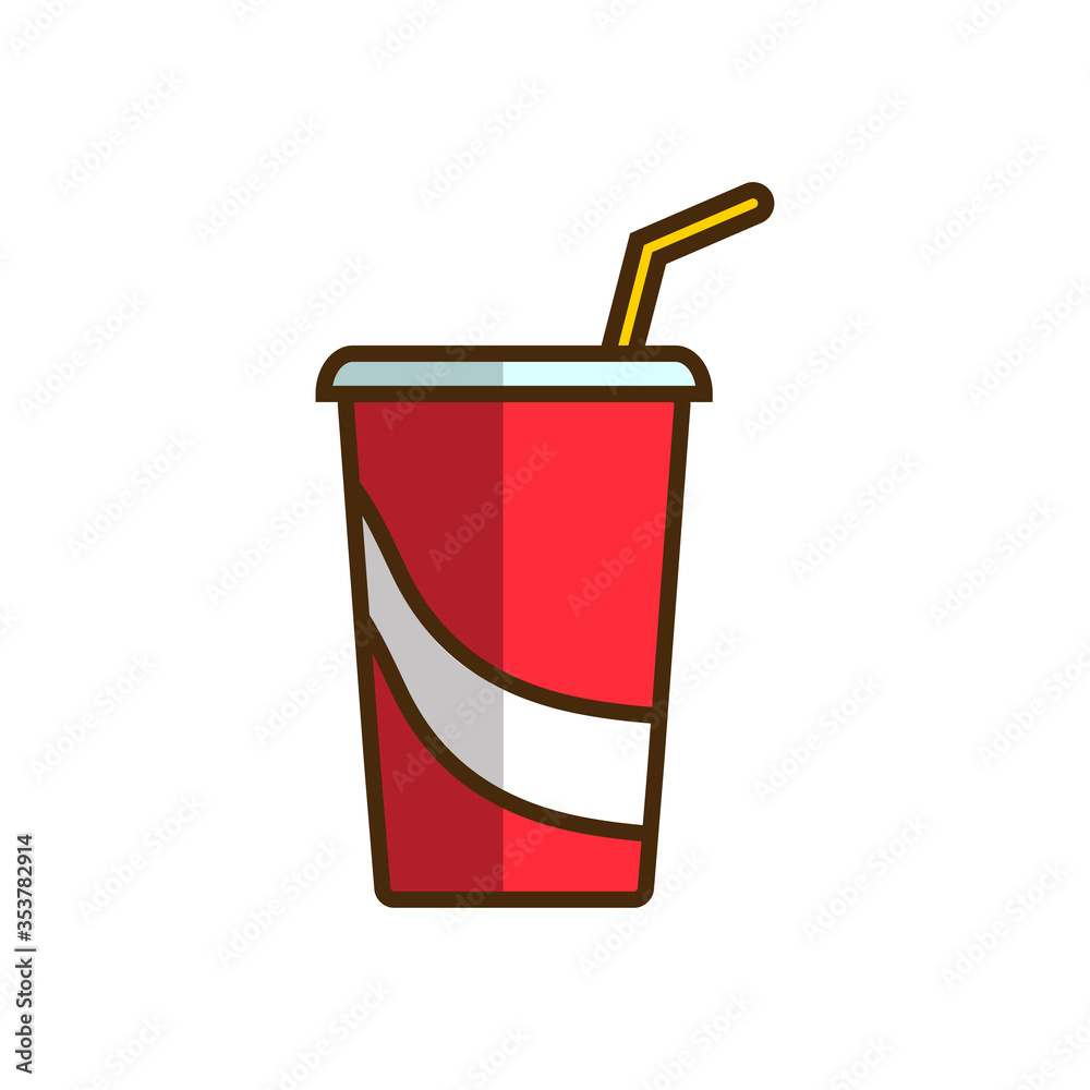 soda drink - soft drink icon vector design template soda drink - soft drink icon vector design template
