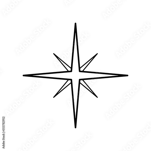 north star - christmas icon vector design template