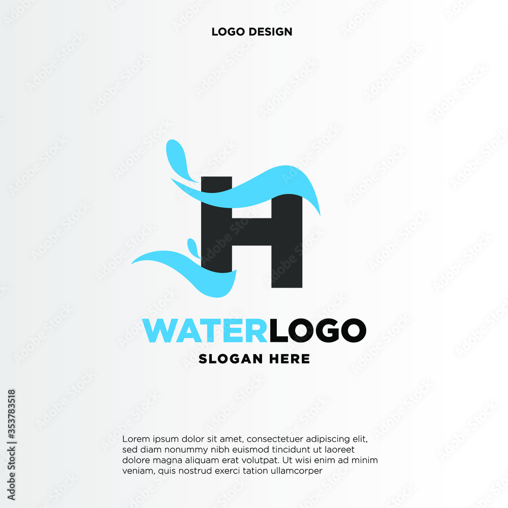 letter H water splash vector logo design